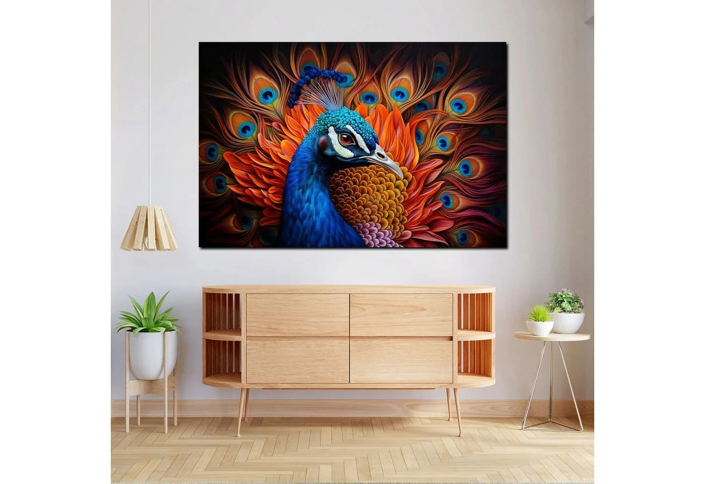Artedinoi Leinwandbild Pfau XL Wanddeko Modern - Bild 3