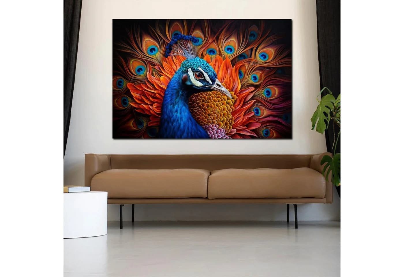 Artedinoi Leinwandbild Pfau Kunstdruck XL Wanddeko