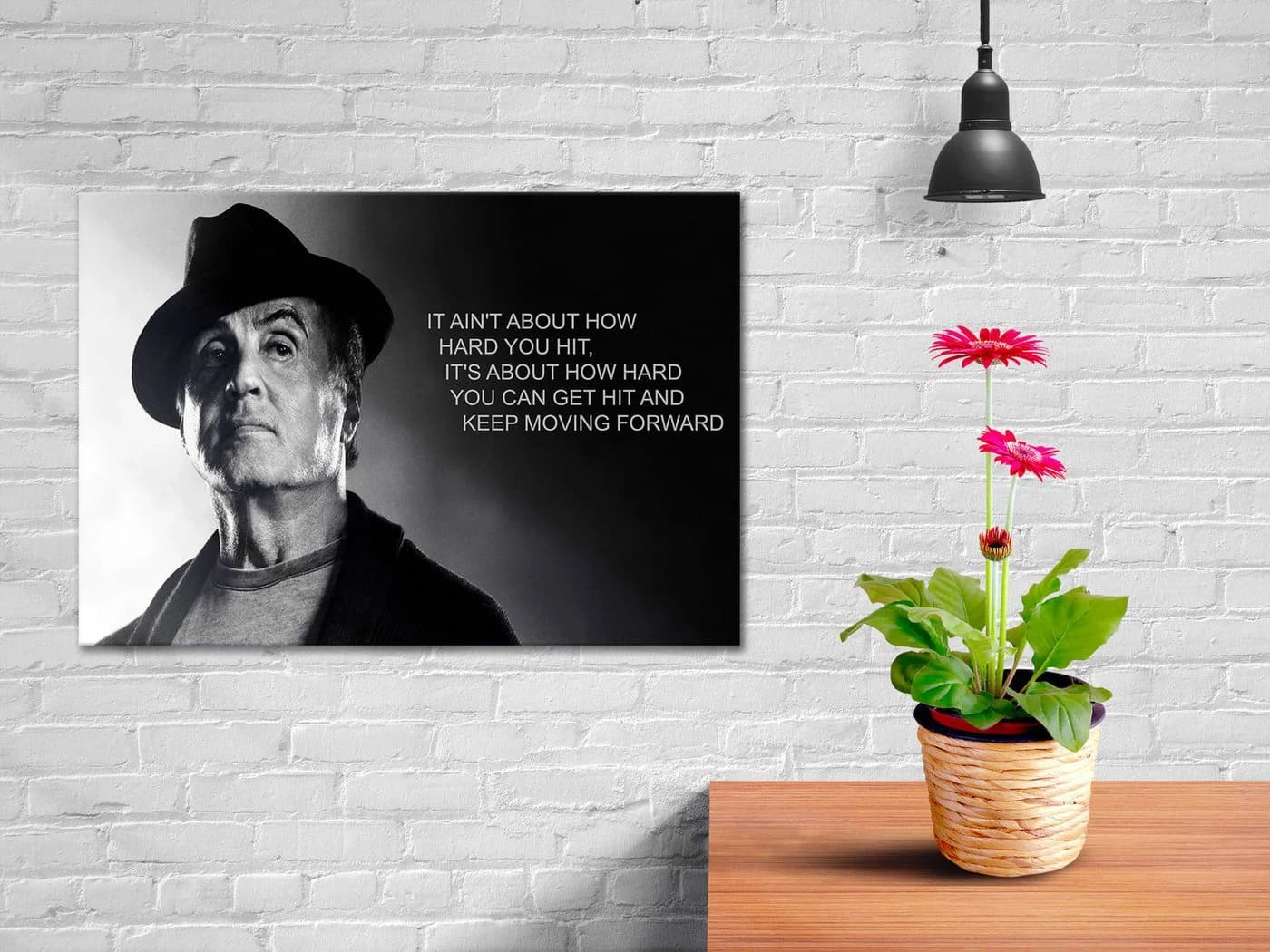 Artedinoi Leinwandbild Boxer Motivation Motiv Schwarz-Weiß