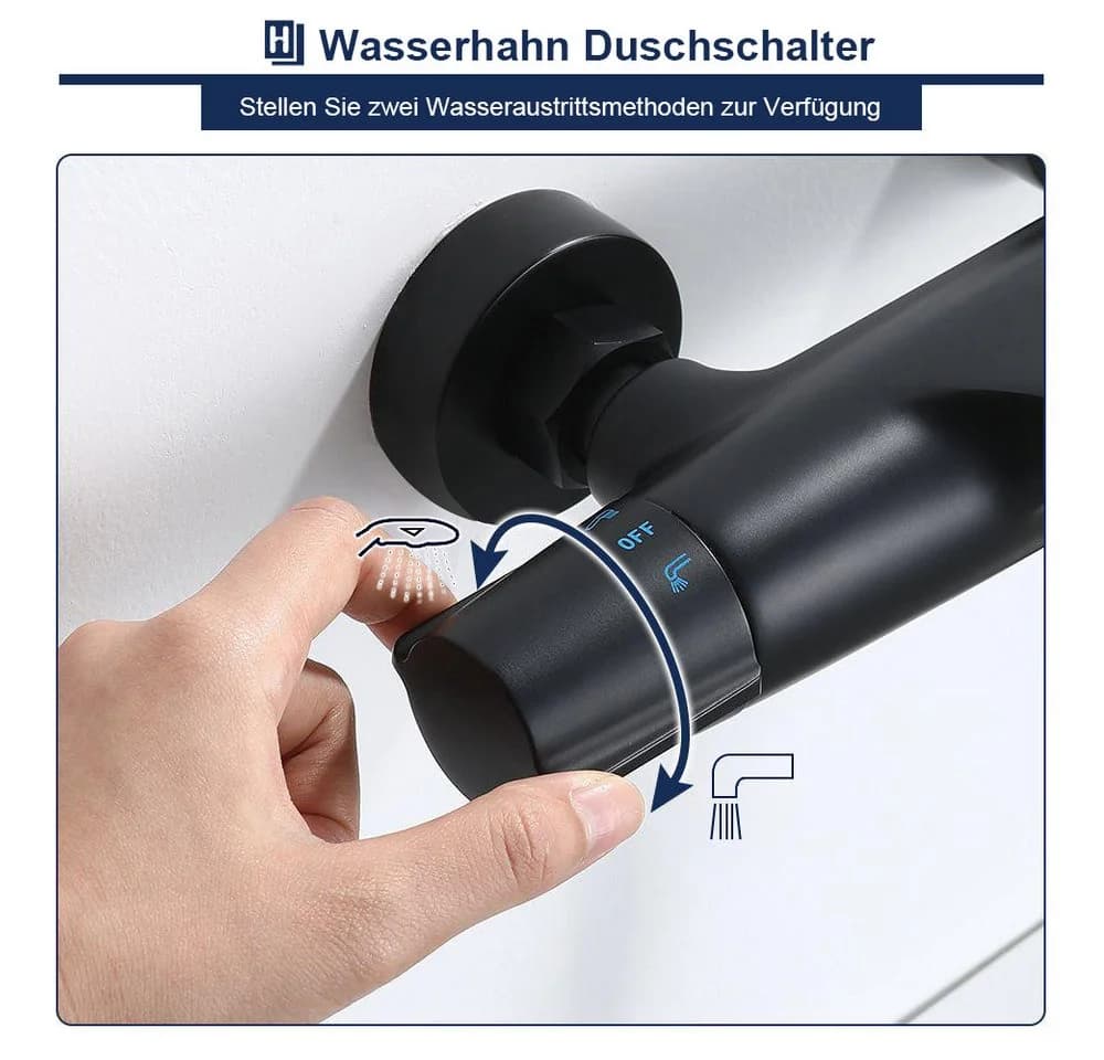 HOMELODY Brausethermostat Thermostat Duscharmatur 40°C mit Wasserfall-Auslauf Sicherheitssperre - Bild 4