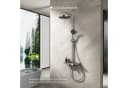 HOMELODY Duschsystem Regendusche Stangenbrause-Set 5 Modi, höhenverstellbar, 95 mm Wasserfallauslauf, verchromt Bild 2