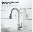 HOMELODY Küchenarmatur Hochdruck Wasserhahn 360° Ausziehbar Silber Bild 4