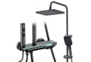 HOMELIVE Duschsystem Duschsäule Massagedusche, Regendusche, mit Ambiente-Licht, mit Handbrause, mit Wasserfallauslauf, Graphitgrau Bild 2