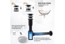 HOMELODY Ablaufgarnitur Siphon Pop-Up Ablaufgarnitur mit Überlauf Universal Röhrensiphon Set Waschtisch Bad Geruchsverschluss Stöpsel Abfluss Garnitur Schwarz Bild 3