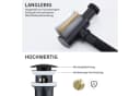 HOMELODY Ablaufgarnitur Siphon Pop-Up Ablaufgarnitur mit Überlauf Universal Röhrensiphon Set Waschtisch Bad Geruchsverschluss Stöpsel Abfluss Garnitur Schwarz Bild 4