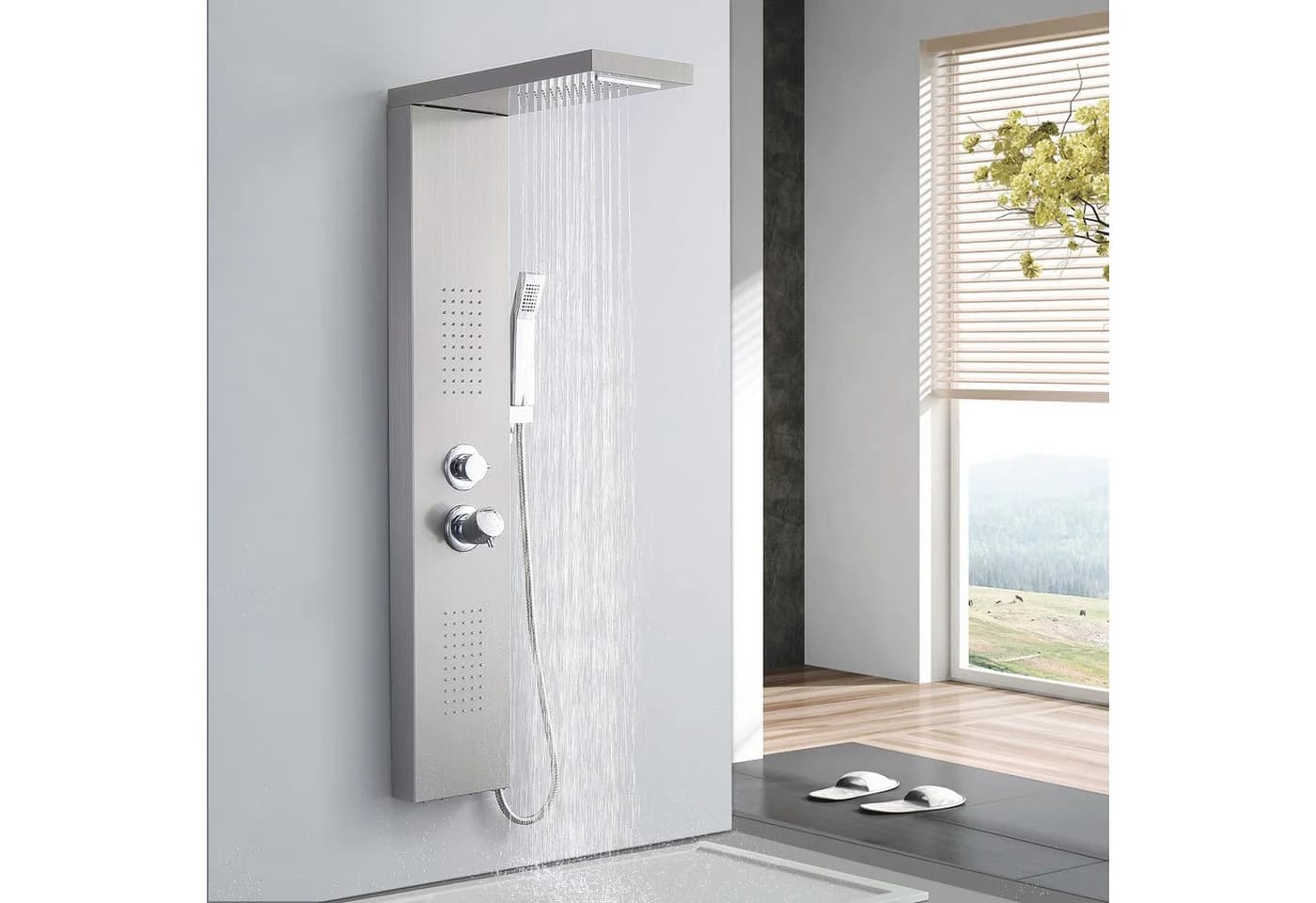 HOMELIVE Duschsystem Duschpaneel Regendusche 4-Funktion Edelstahl - Bild 2