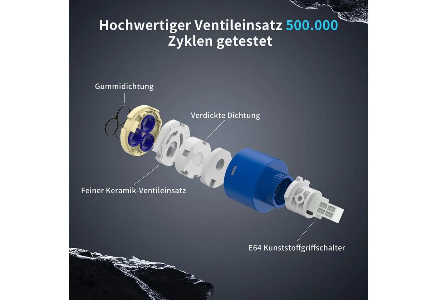 HOMELIVE Wasserfall-Waschtischarmatur verchromt - Bild 5