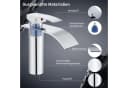 HOMELODY Waschtischarmatur Wasserfall Wasserhahn Verchromt Bild 4