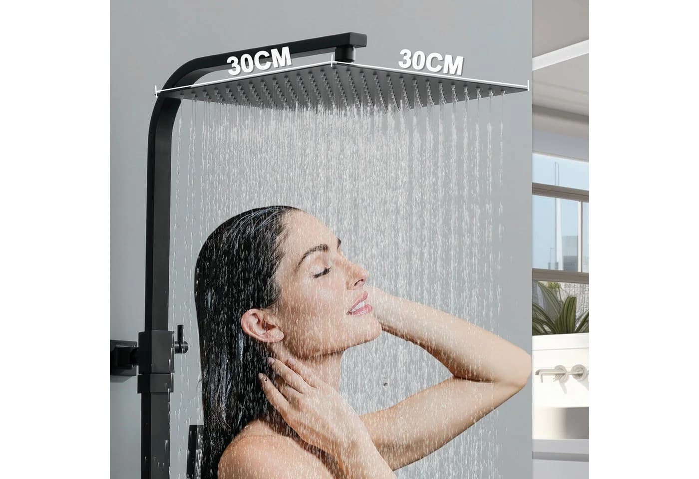 HOMELODY Duschsystem Schwarz Regendusche mit Thermostat - Bild 3