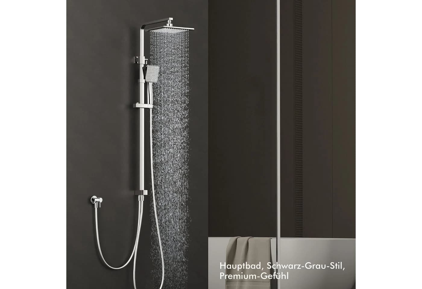 HOMELODY Duschsystem Chrom Regendusche Duschset ohne Armatur - Bild 2