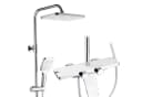 HOMELODY Duschsystem mit Thermostat und Glasablage in Chrom Bild 2