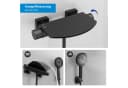 HOMELODY Badewannenarmatur Schwarz Wasserfall Wannenarmatur Messing Bild 4