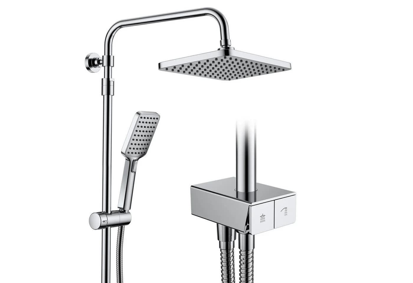 HOMELODY Duschsystem ohne Armatur mit Klavierschaltern, 2 Strahlarten, Regendusche - Bild 2