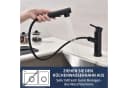 HOMELODY Waschtischarmatur Bad Schwarz Wasserhahn Ausziehbar Brause Mischbatterie Küche Spültischarmatur ausziehbarer Auslauf Bild 3