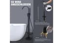 HOMELODY Wannenarmatur Schwarz freistehende Wannenarmatur Messing Bild 4