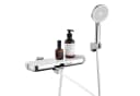 HOMELODY Duschsystem Badewannenarmatur mit Ablage 370 mm und 3-Funktions-Handbrause Bild 2