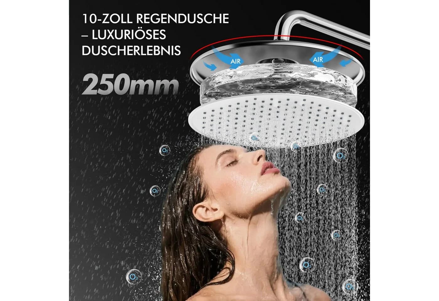 HOMELODY Duschsystem mit LED-Display 10-Zoll Regendusche Chrom - Bild 5