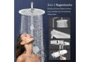HOMELODY Duschsystem mit Thermostat, Ablage und Handbrause, 12" Regendusche, Chrom Bild 5