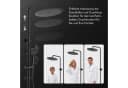 HOMELODY Duschsystem mit Regendusche, Handbrause und Thermostat Schwarz Bild 1