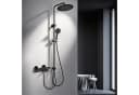 HOMELODY Duschsystem mit Regendusche, Handbrause und Thermostat Schwarz Bild 2