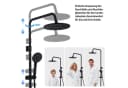 HOMELODY Duschsystem Regendusche Schwarz höhenverstellbar mit 4-Funktionen Handbrause Bild 5