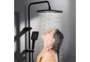 HOMELIVE Brausegarnitur Duschsystem Warm/Kalt Klaviertasten Digital Temperaturanzeige 3 Strahlarten Handbrause Wasserfallauslauf Höhenverstellbar Schwarz Bild 4