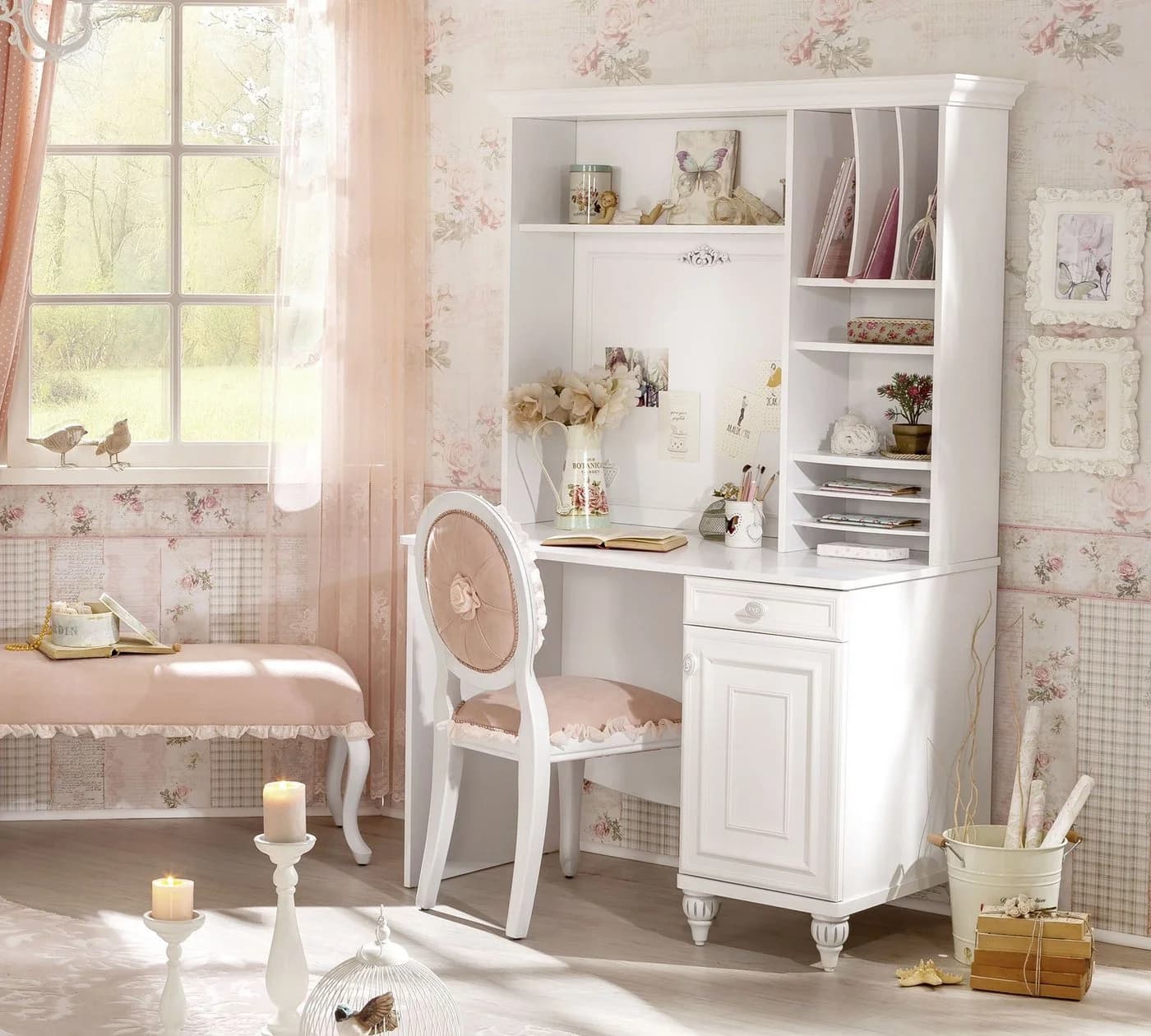 Möbel-Zeit Schreibtisch ROMANTICA mit Schubkasten und Tür - Bild 2