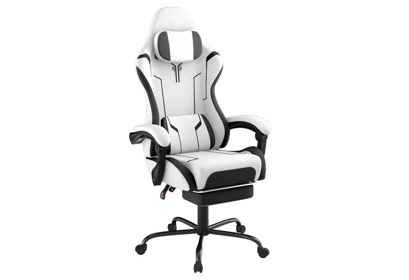 FIVMEN Gaming-Stuhl Racing Ergonomisch mit Massage-Fußstütze Weiß - Bild 2