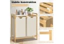 FIVMEN Wäschekorb Zweistöckig Beige Grau Bambus Bild 5