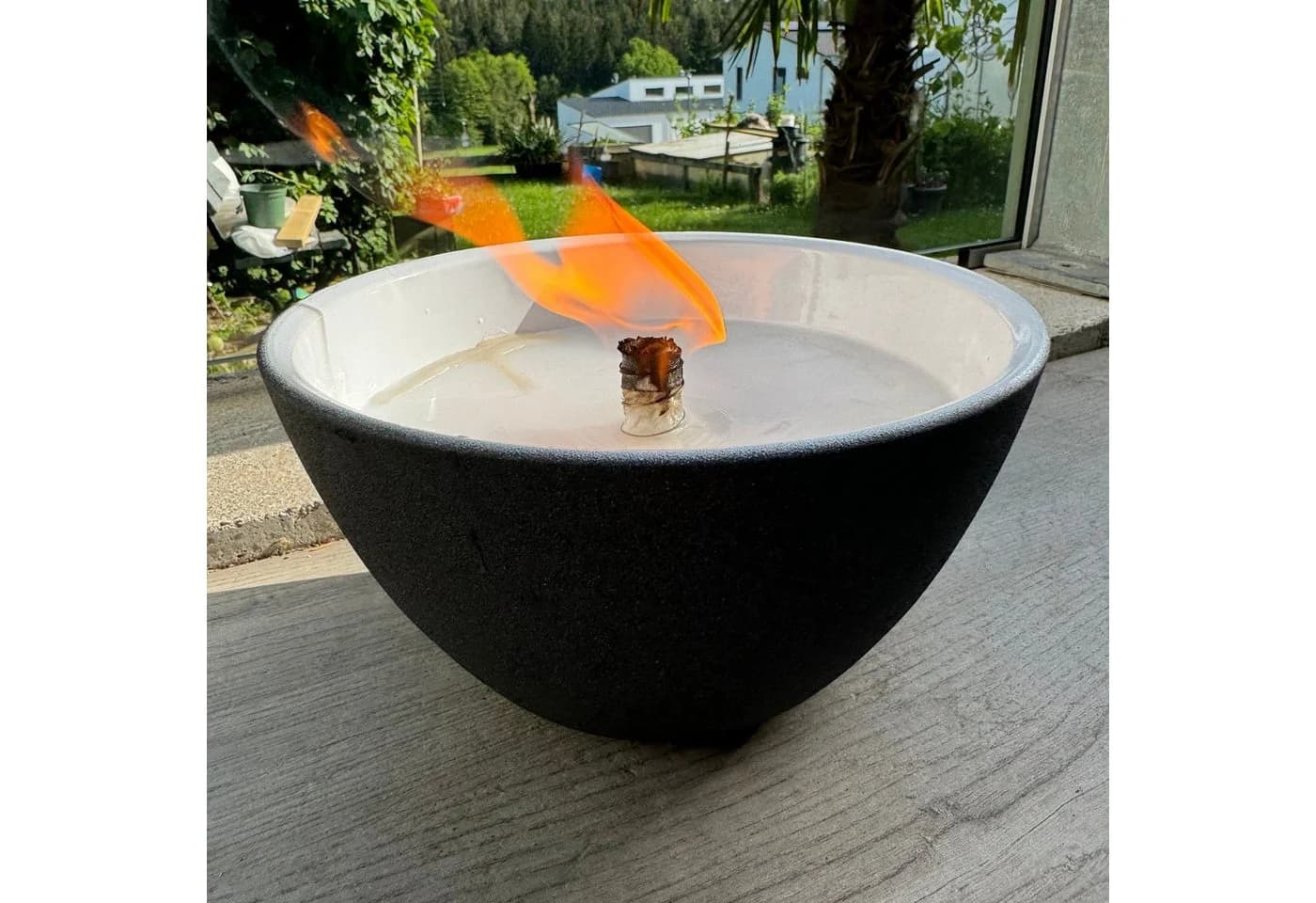 Schwabenfire Outdoorkerze Terrakotta Schale mit Dauerdocht - Bild 3