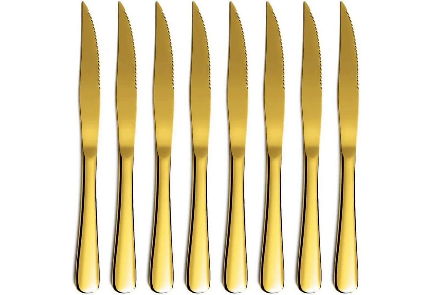 LuxusKollektion Steakbesteck Set 8-tlg. Gold Edelstahl Spülmaschinenfest - Bild 2