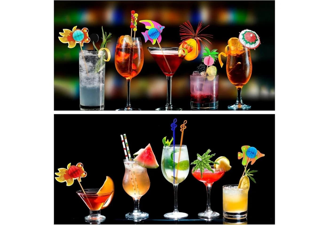 LuxusKollektion Cocktail Deko Set 179-tlg. Bunt mit Strohhalmen & Schirmchen - Bild 4