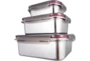 LuxusKollektion Lunchbox Frischhaltedosen Edelstahl 3er Set Bild 2