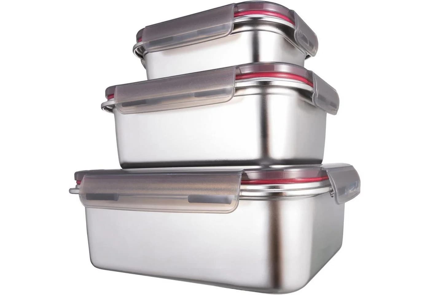 LuxusKollektion Lunchbox Frischhaltedosen Edelstahl 3er Set - Bild 2