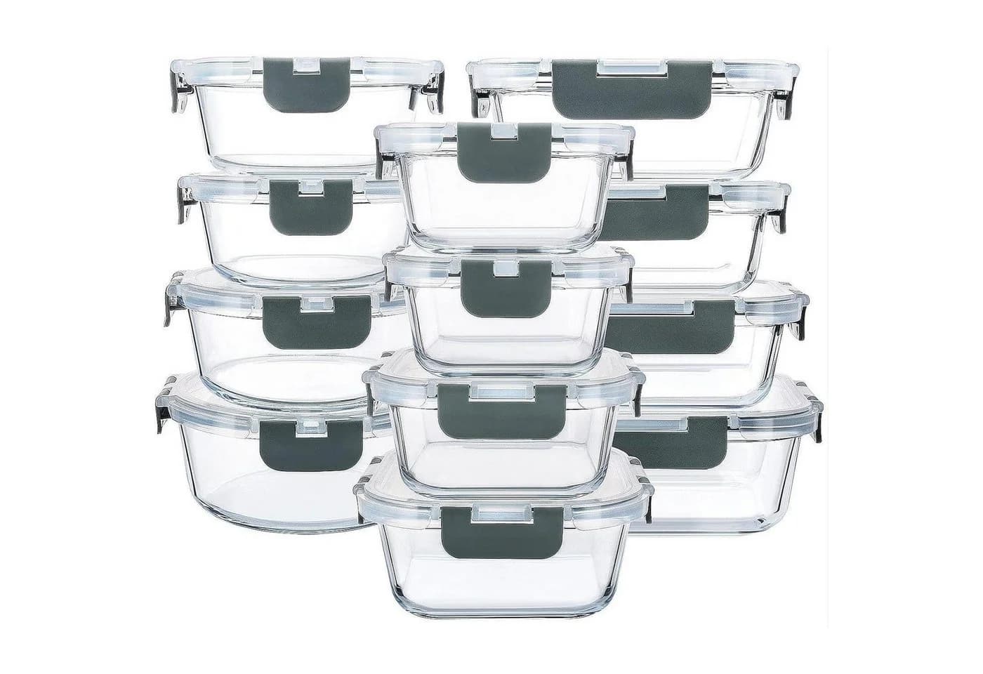 LuxusKollektion Aufbewahrungsdose Glas-Frischhaltedosen 24-teiliges Set - Bild 2