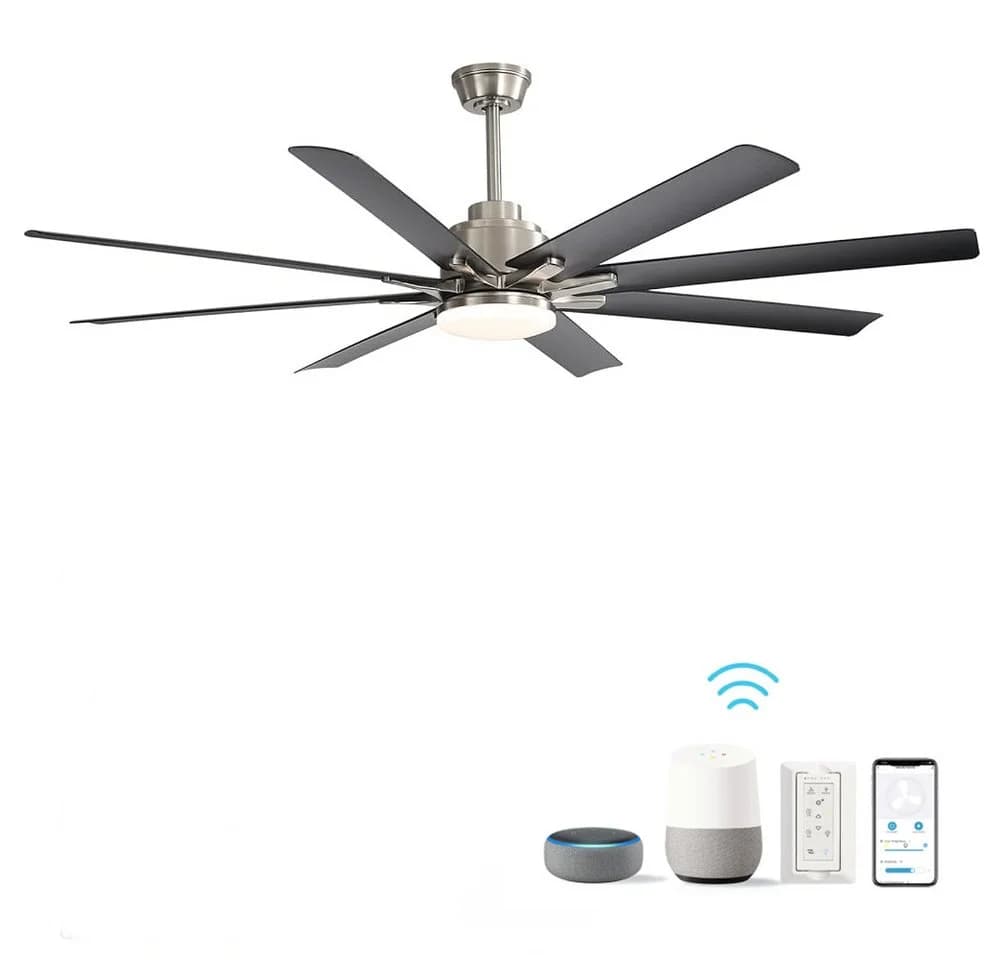 Rolipo Deckenventilator mit LED-Beleuchtung & App-Steuerung Schwarz/Silber - Bild 2
