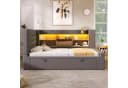Ulife Daybett mit Ausziehbett Grau/Beige LED Stauraum Bild 4