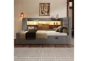 Ulife Daybett mit Ausziehbett Grau/Beige LED Stauraum Bild 5
