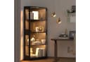 VOWNER Eckschrank mit Glastüren und LED-Beleuchtung Schwarz/Weiß Bild 3