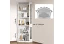 VOWNER Eckschrank 205 cm Beleuchtete Vitrine mit Glastüren, 5-stöckiges Eckregal Bild 1