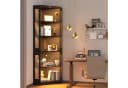 VOWNER Eckschrank 205 cm Beleuchtete Vitrine mit Glastüren, 5-stöckiges Eckregal mit 3 Farblichtern & Bewegungssensor für Sammlerstücke, Bücher Bild 3