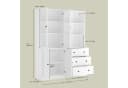 VOWNER Bücherregal 180 cm Hochschrank Weiß Schwarz Bild 1