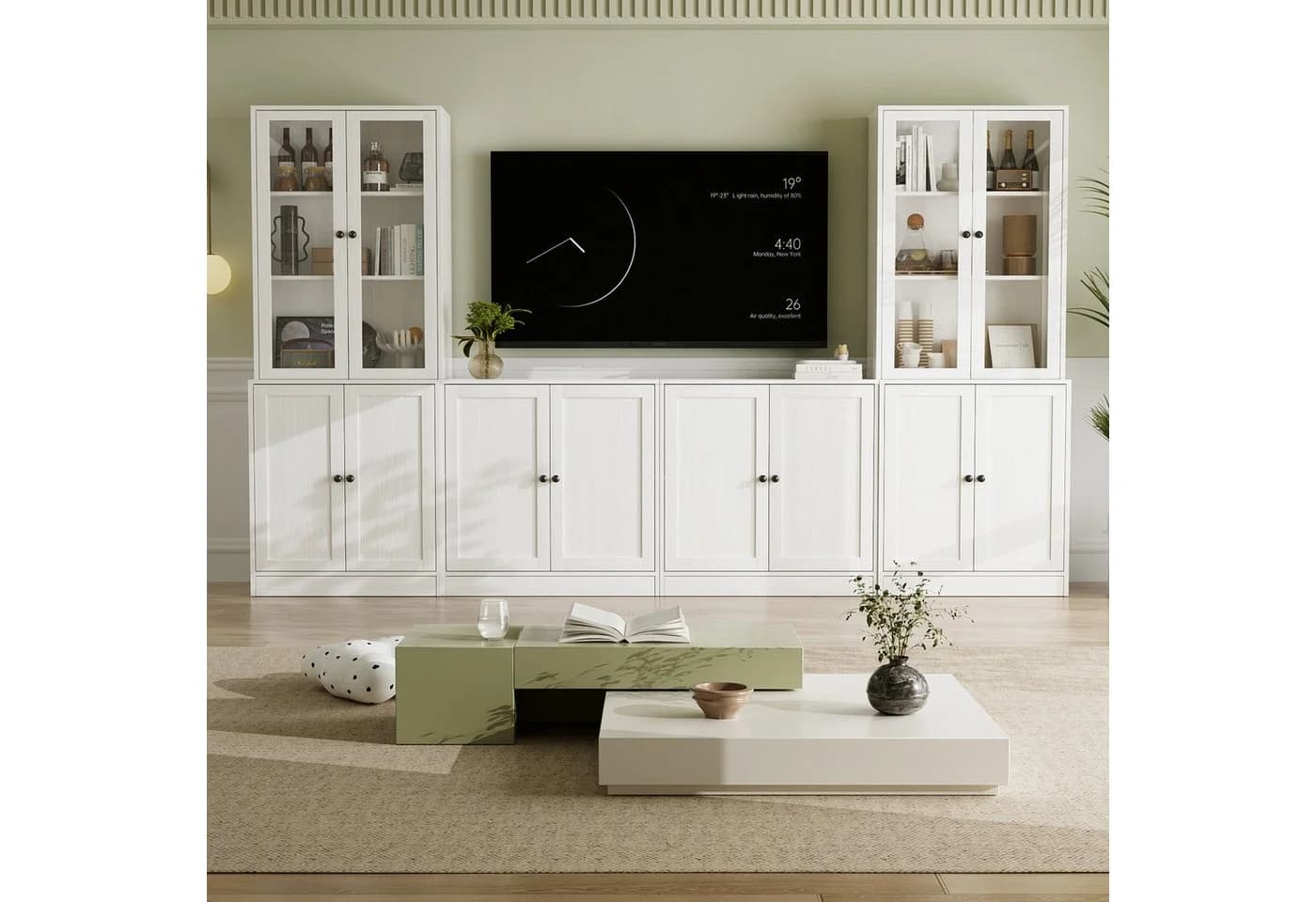 VOWNER TV-Schrank mit Bücherregalen für Fernseher bis 70 Zoll - Bild 2