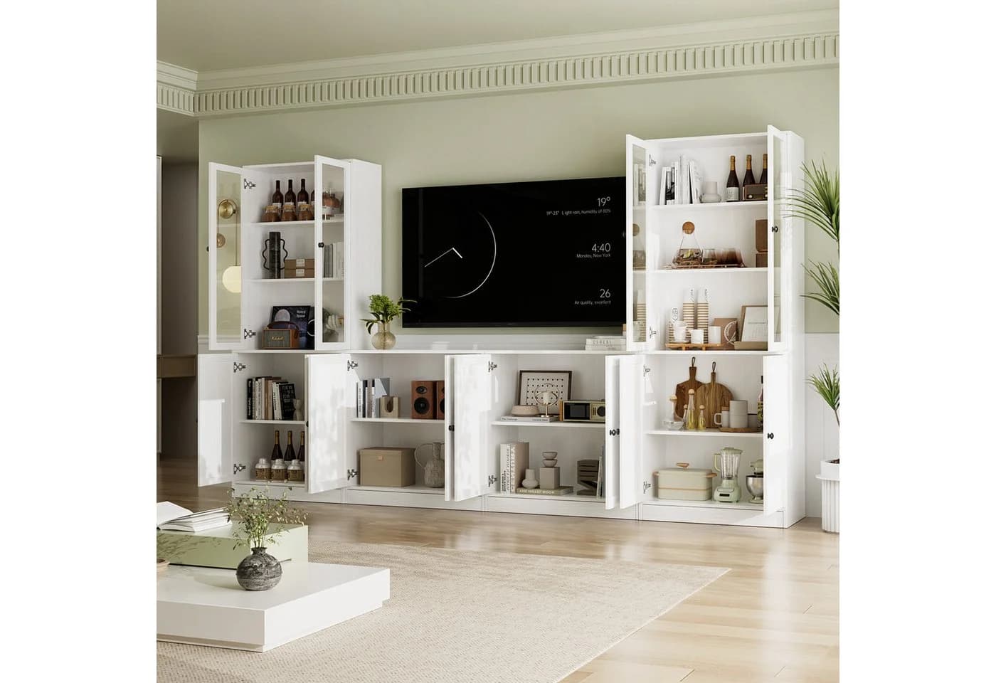 VOWNER TV-Schrank mit Bücherregalen für Fernseher bis 70 Zoll - Bild 4