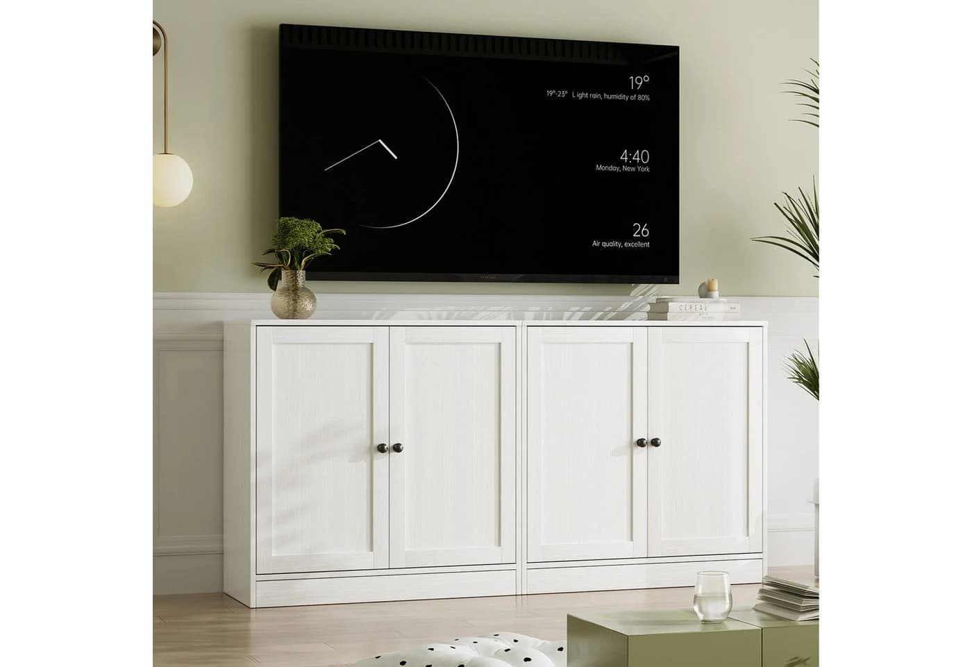 VOWNER TV-Schrank mit Bücherregalen für Fernseher bis 70 Zoll - Bild 5