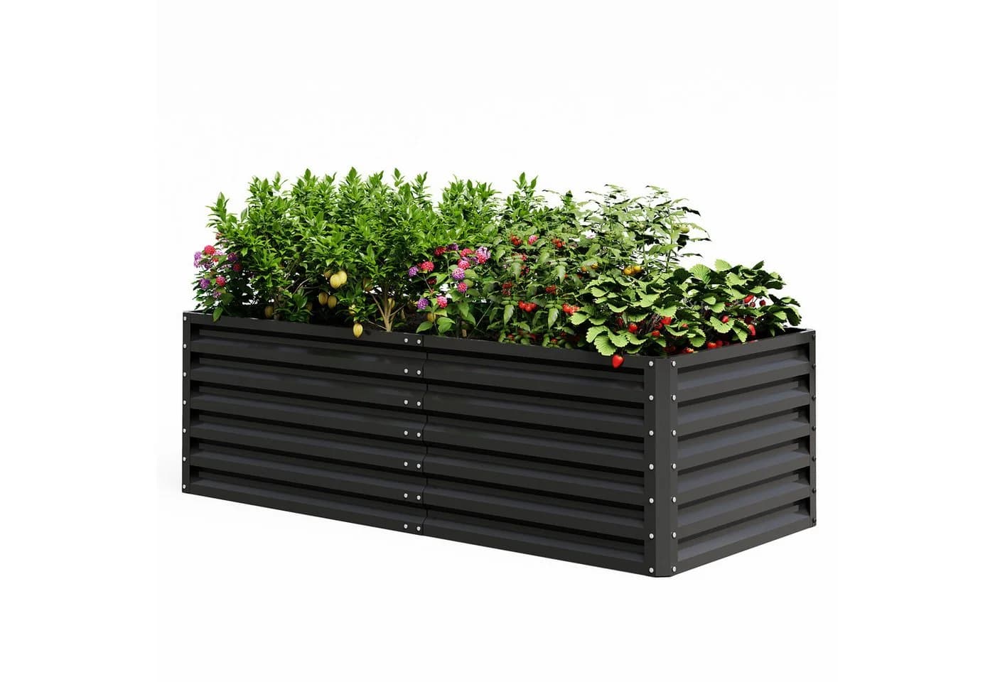 UDPATIO Hochbeet Metall 2er-Set Schwarz/Grau Verzinkter Stahl - Bild 2