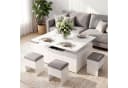 VOWNER Couchtisch mit klappbarer Tischplatte 4-in-1 Multifunktions Wohnzimmertisch Bild 2