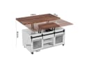 VOWNER Couchtisch 3-in-1 Wohnzimmertisch mit Rollen & Versteckaufbewahrung Schwarz/Braun Bild 1