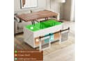 VOWNER Couchtisch 3-in-1 Wohnzimmertisch mit Rollen & Versteckaufbewahrung Schwarz/Braun Bild 5