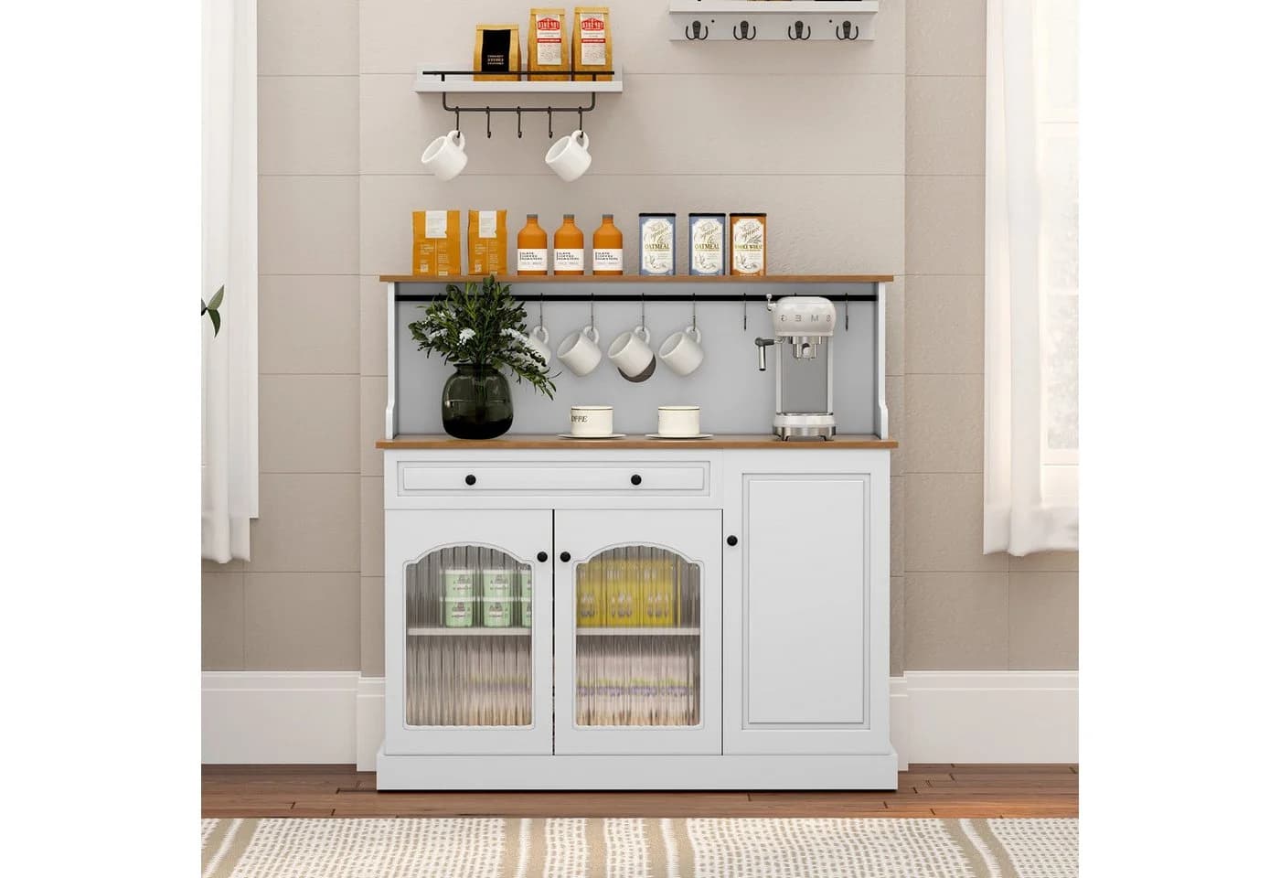 HOLTICO Sideboard Küchenschrank Weiß mit Arbeitsplatte - Bild 2